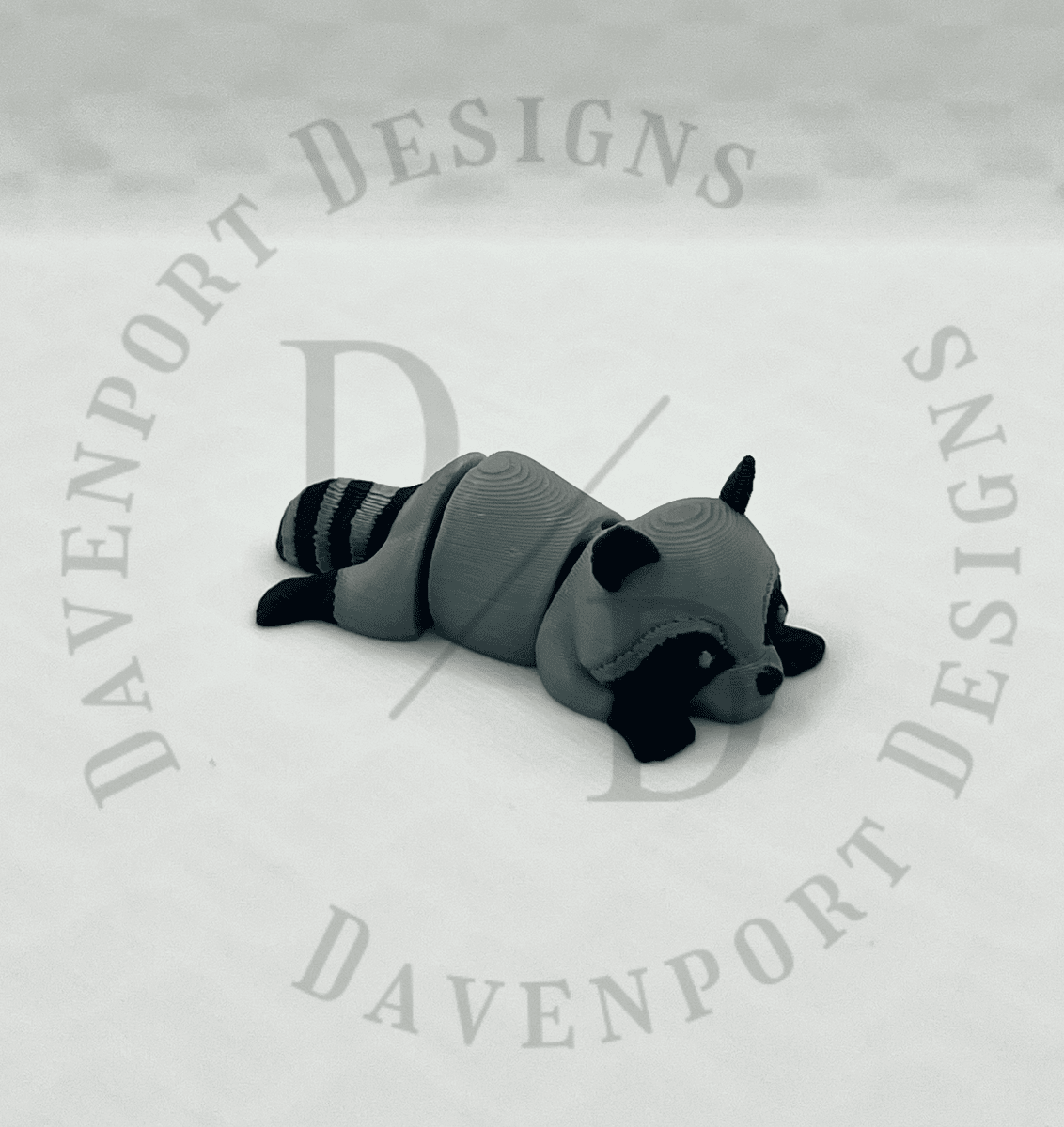 Bandit the Raccoon — mini 3D printed raccoon figurine