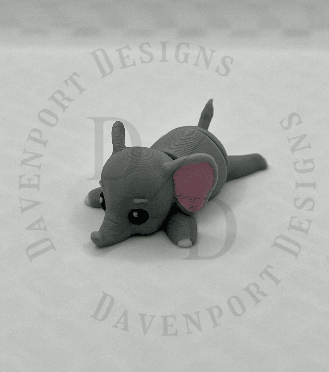 Elli the Elephant — mini 3D printed elephant figurine