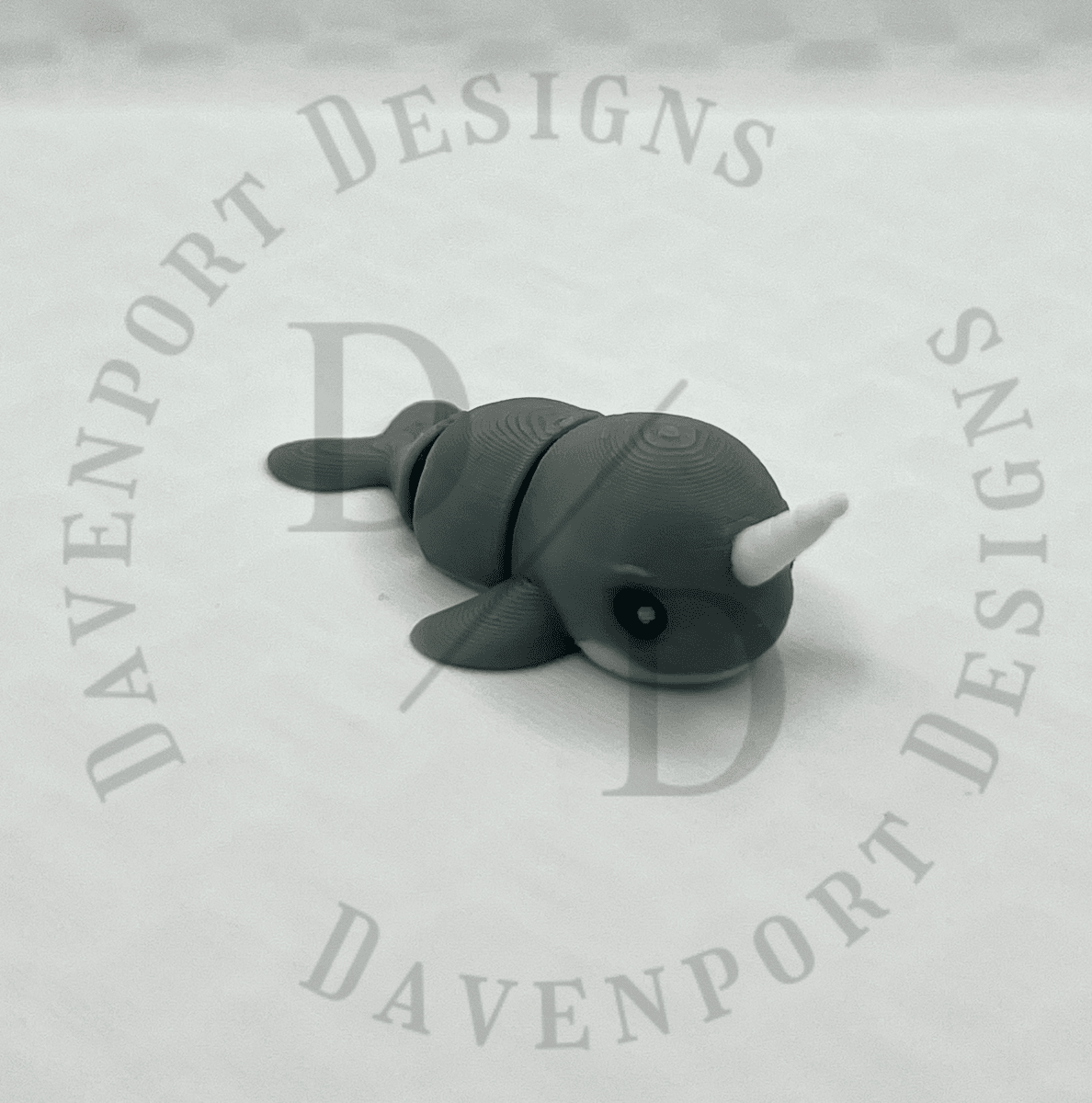 Nelli the Narwhal — mini 3D printed narwhal figurine